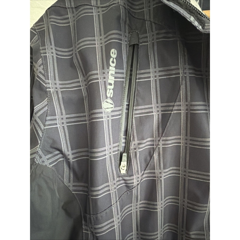 Sunice XL Black Plaid Typhoon Raincoat Jacket Windbreaker Golf Waterproof Shell - Picture 2 of 10